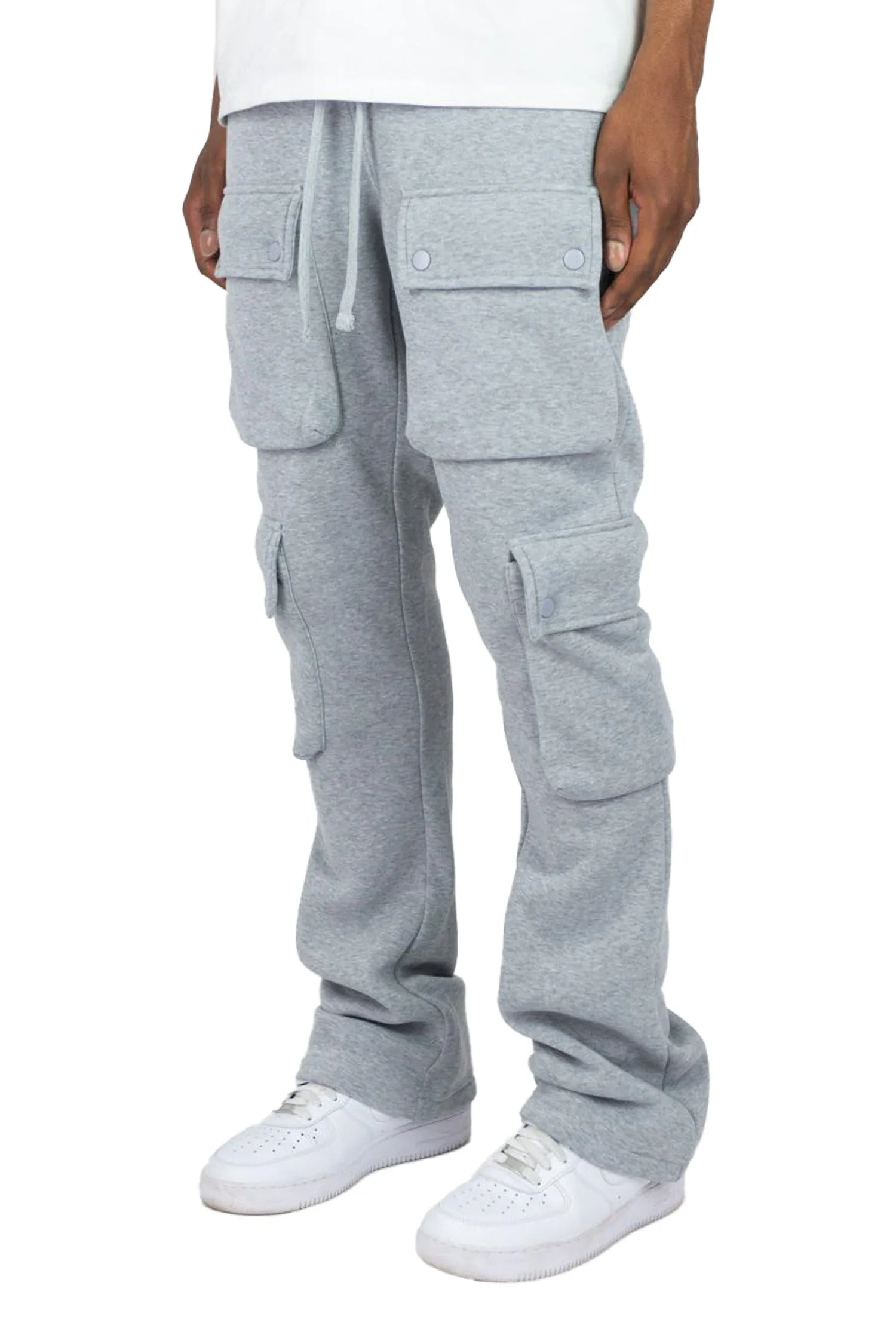 Men's Stacked Cargo Fleece Flared Sweat Pants