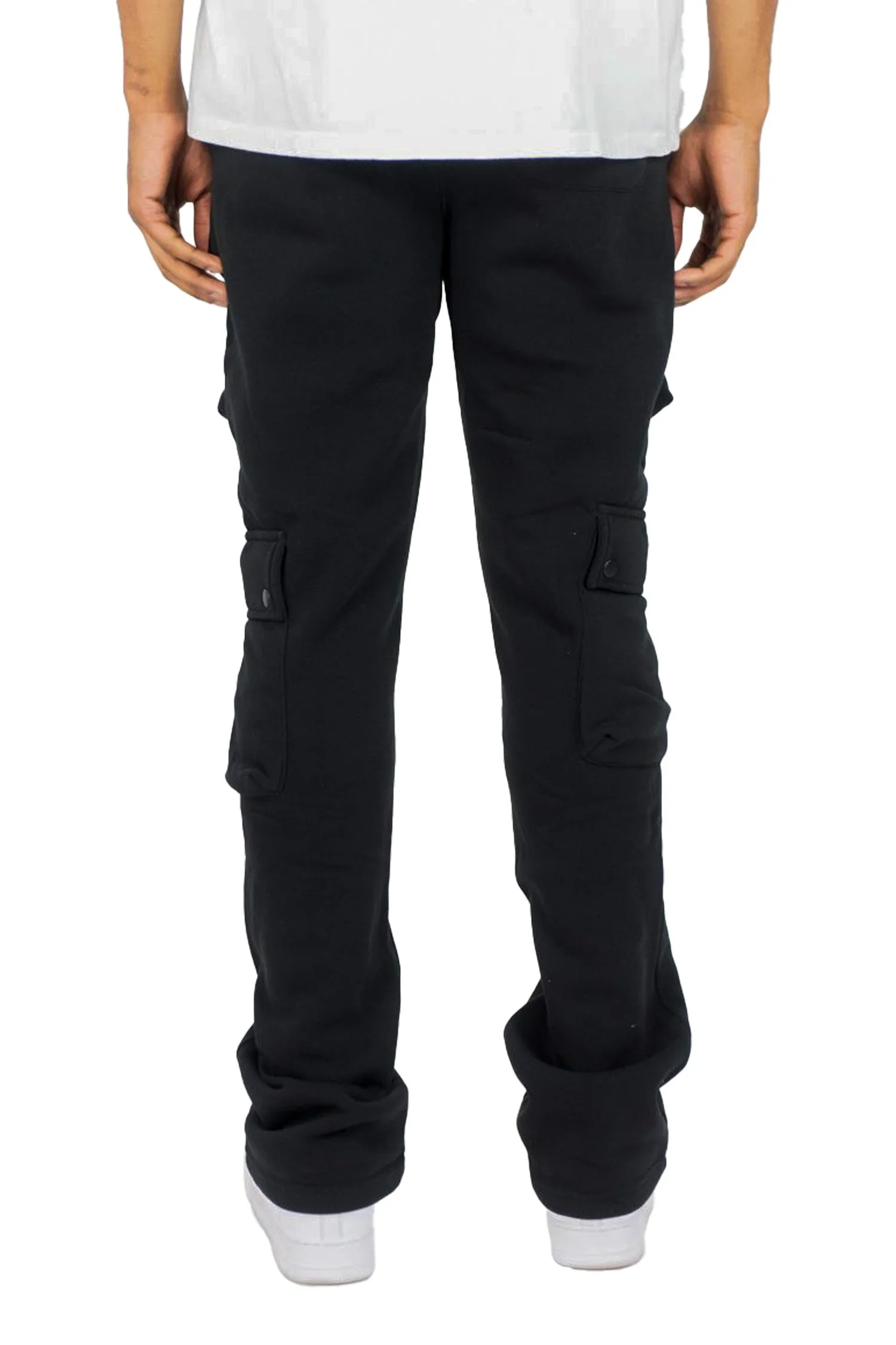 Men's Stacked Cargo Fleece Flared Sweat Pants