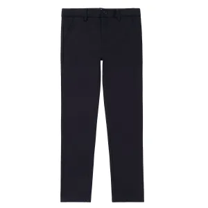 Navy Stretch Slit Pocket Pants