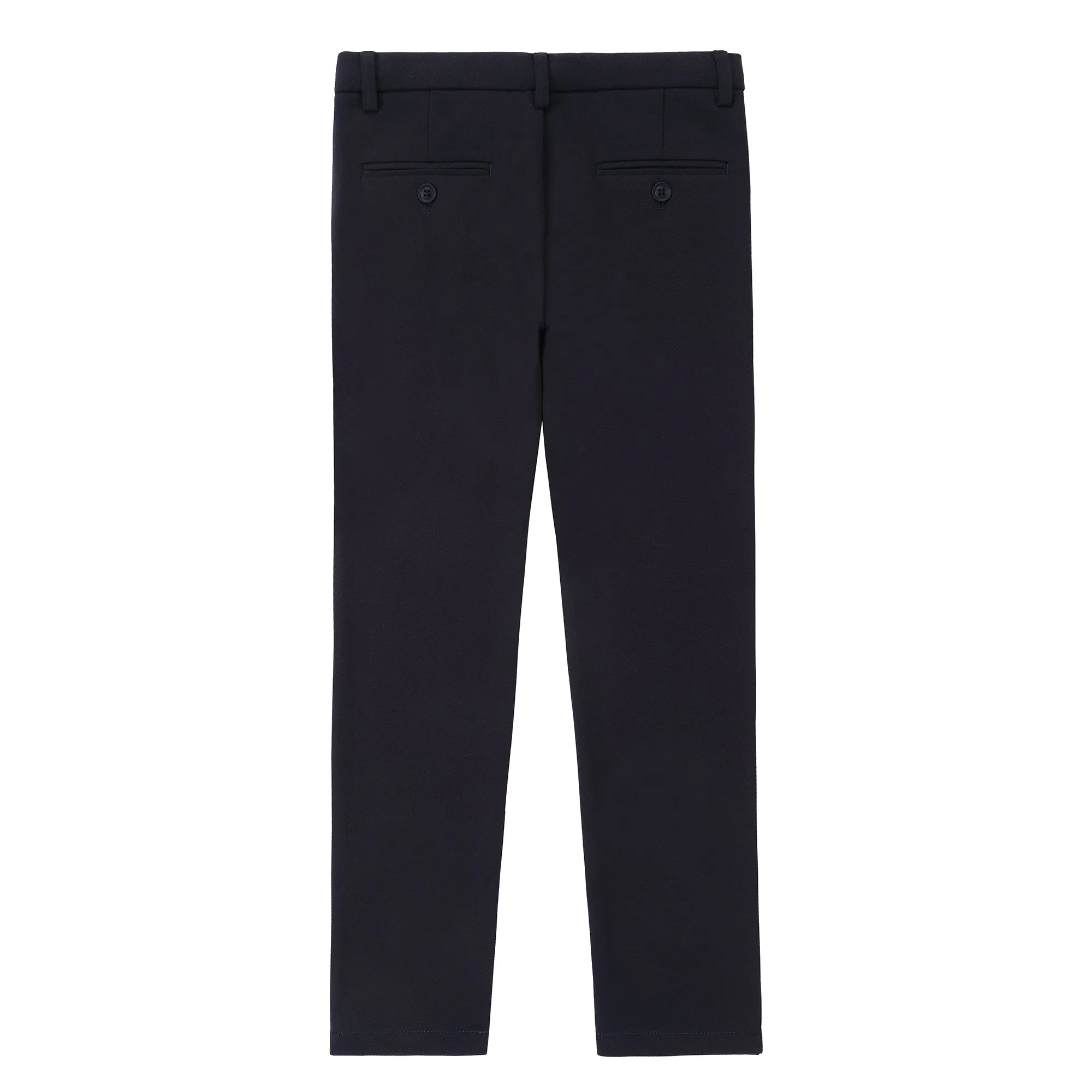 Navy Stretch Slit Pocket Pants