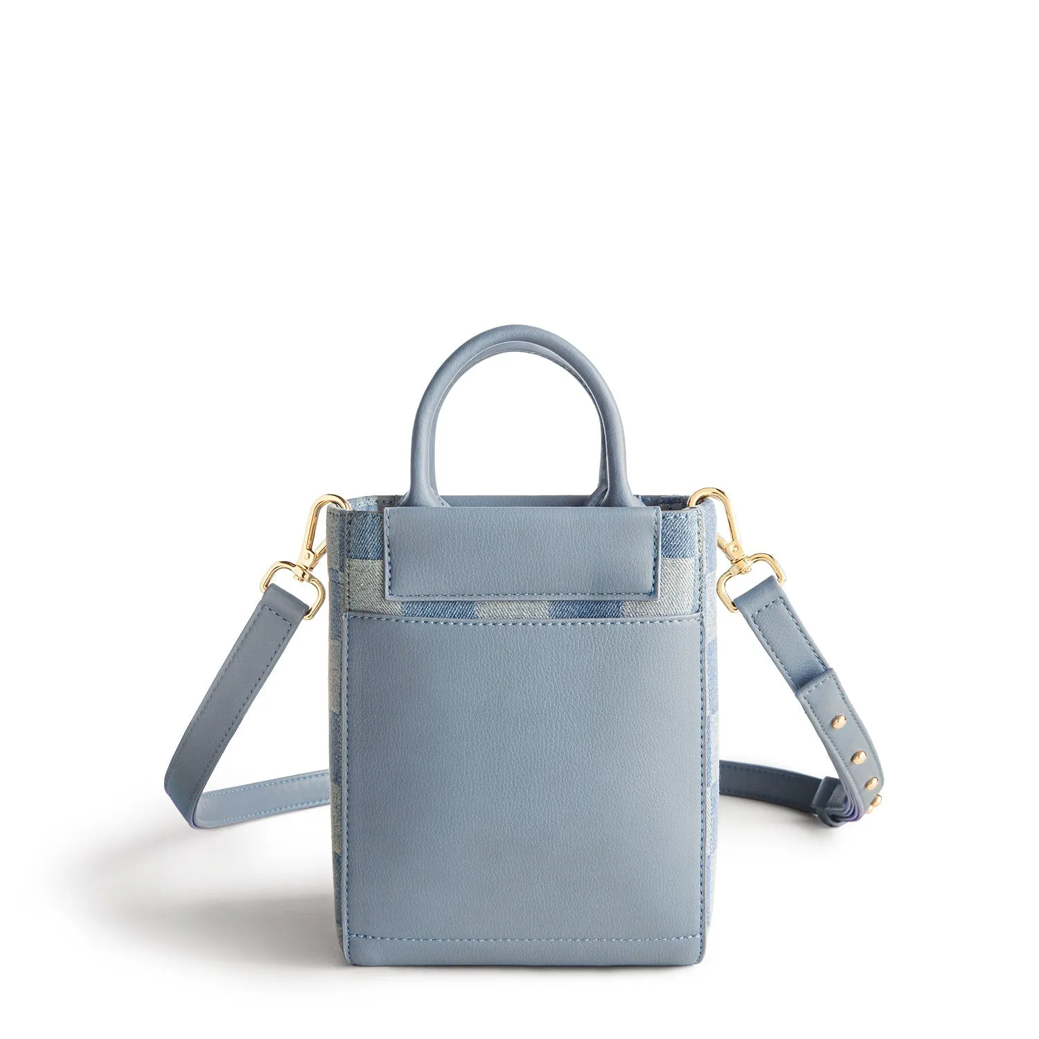 Nicola Mini Tote Denim - Checkered Blue