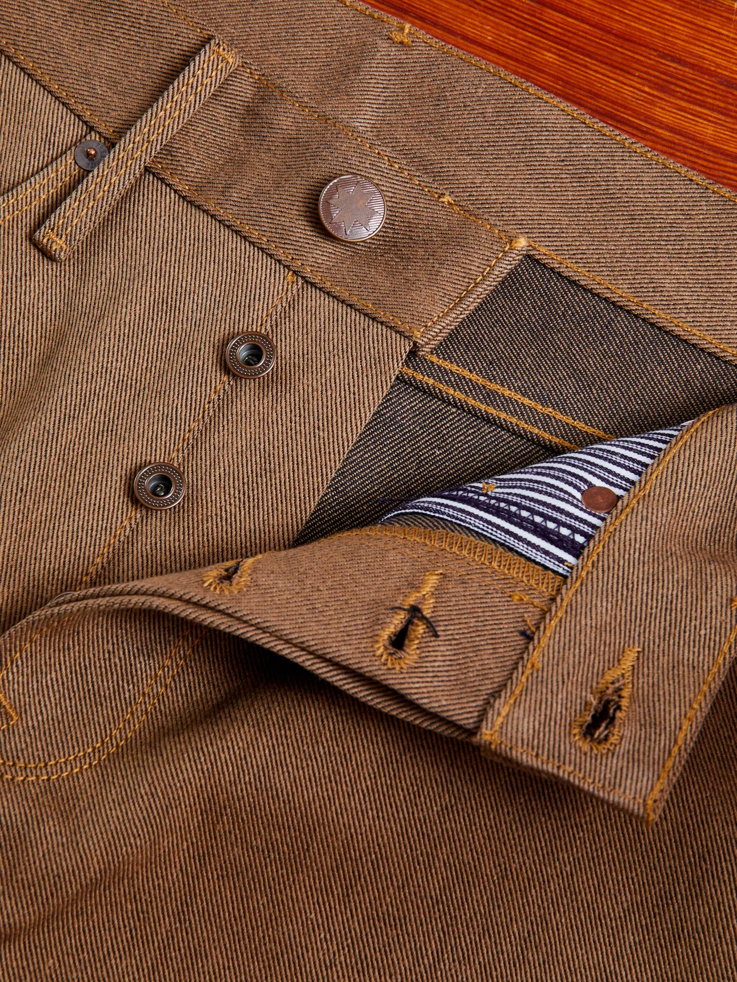 "Portola" 15oz Brown Selvedge Denim - Tapered Fit