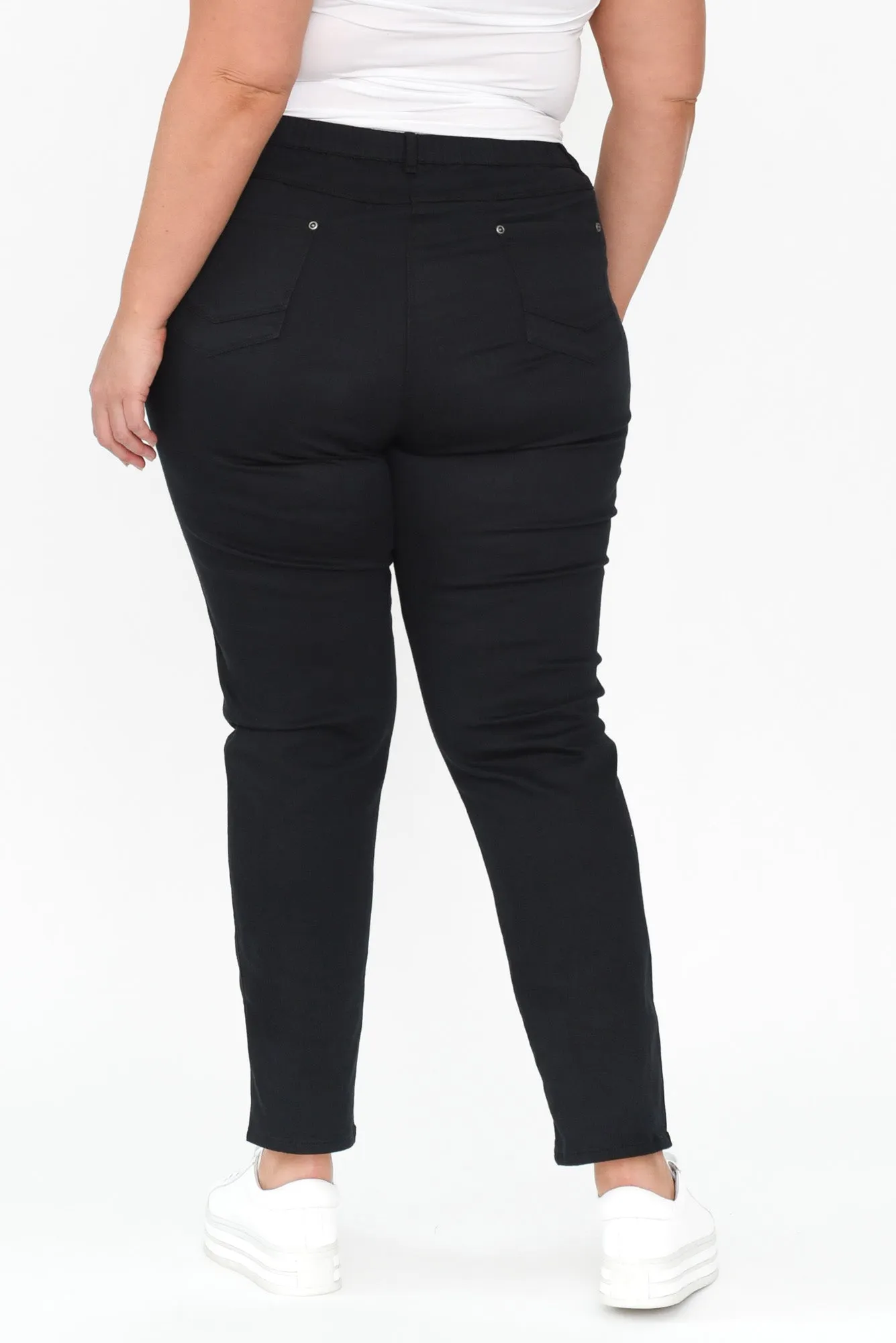 Reed Black Stretch Cotton Pants