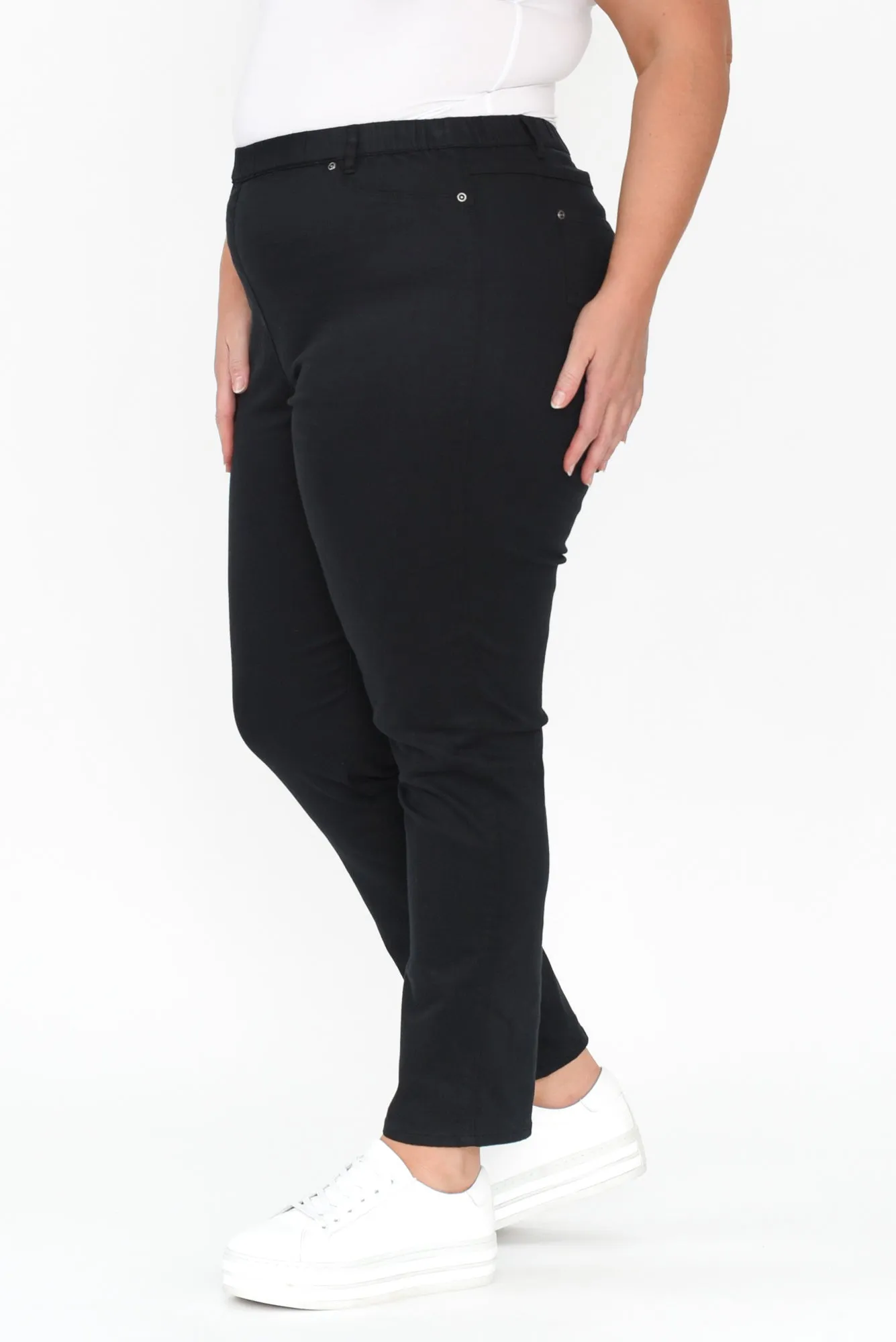 Reed Black Stretch Cotton Pants