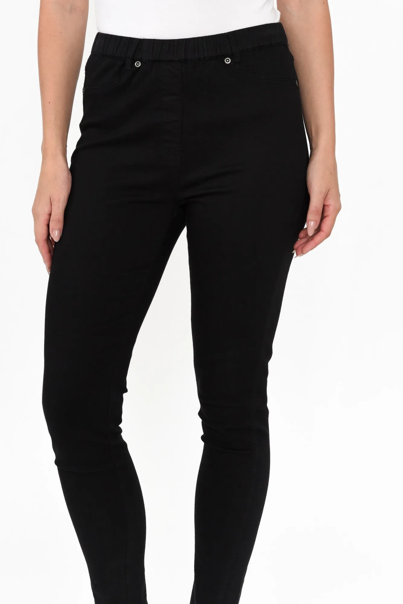 Reed Black Stretch Cotton Pants