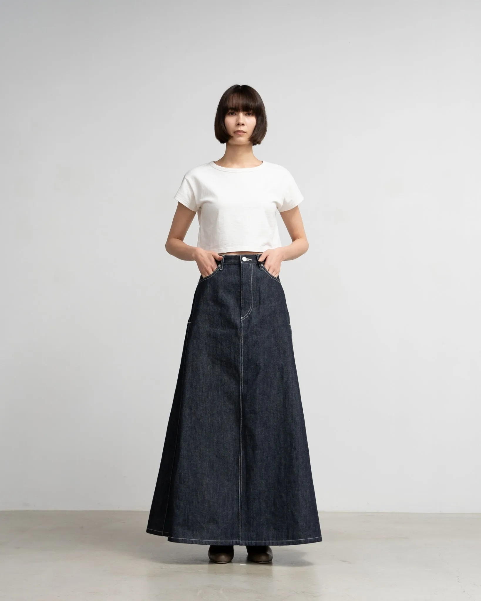 Selvage Denim Skirt-RIGID-