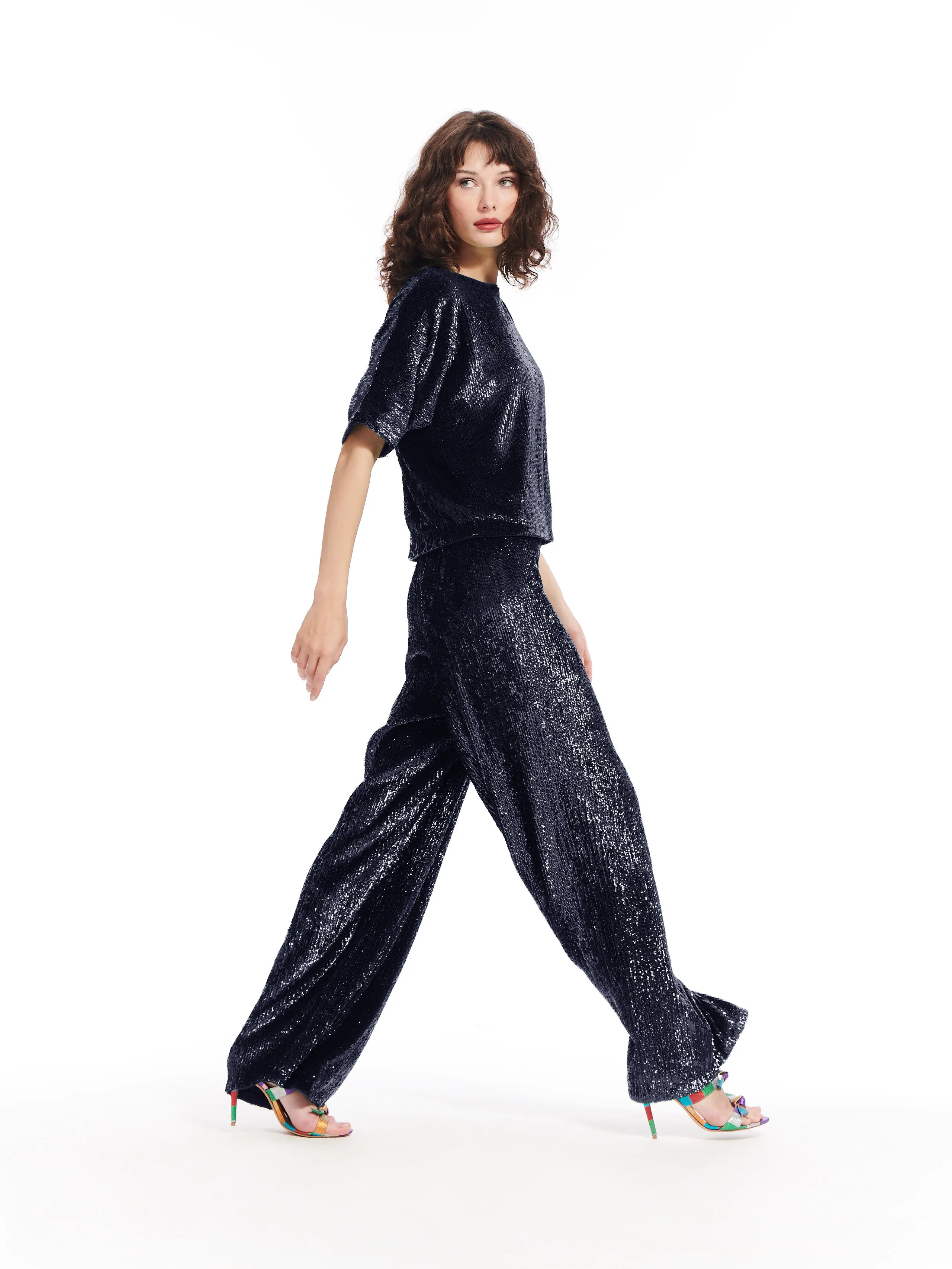 Sequin Full Palazzo Pant