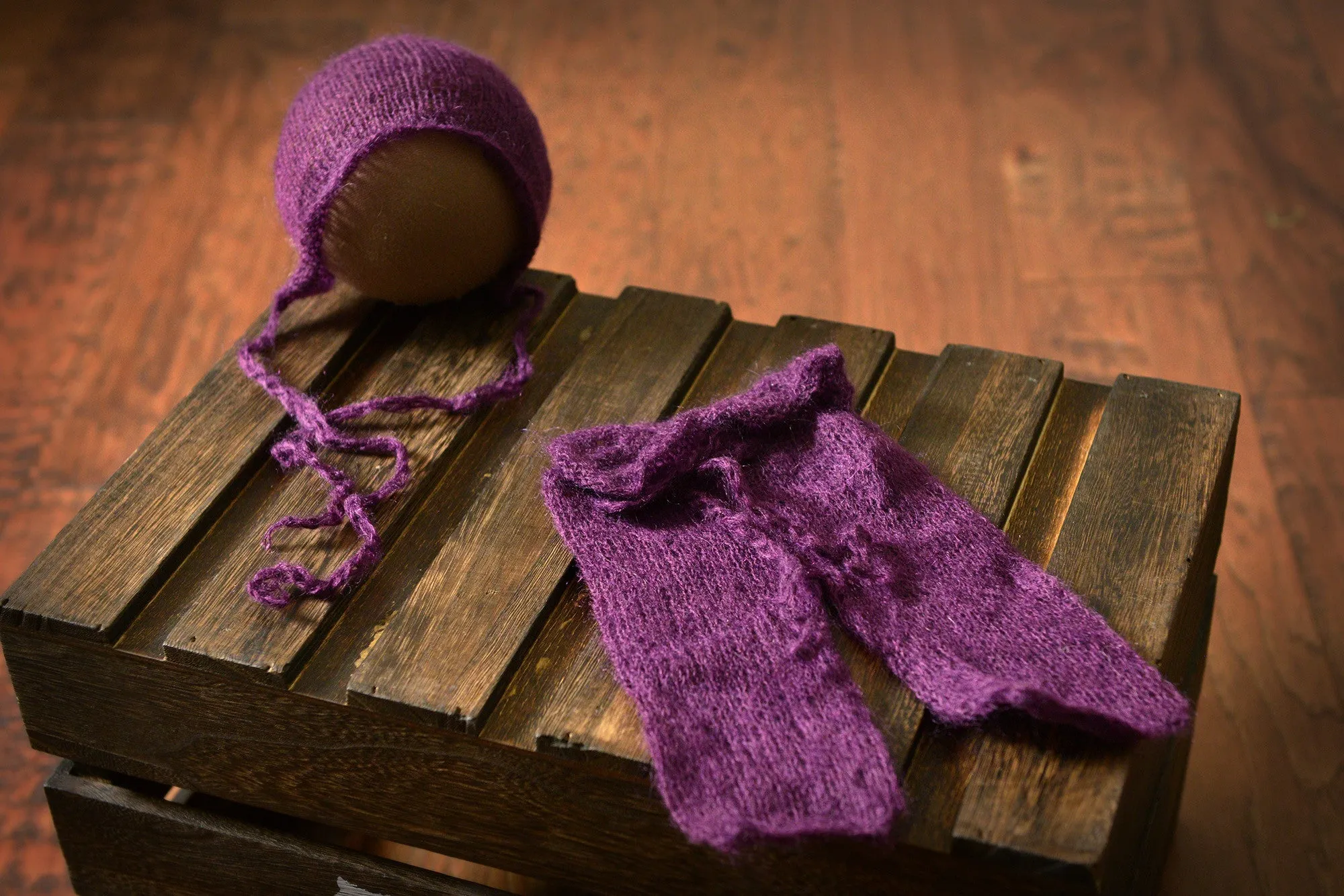 SET Mohair Pants and Bonnet - Intense Violet