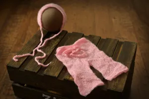 SET Mohair Pants and Bonnet - Pink