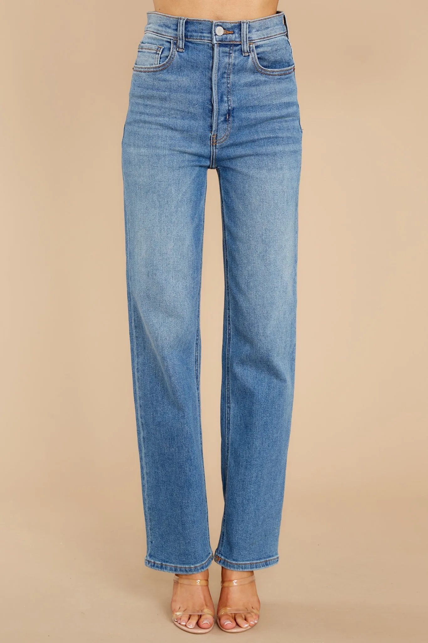 Style Secret Medium Wash Straight Jeans