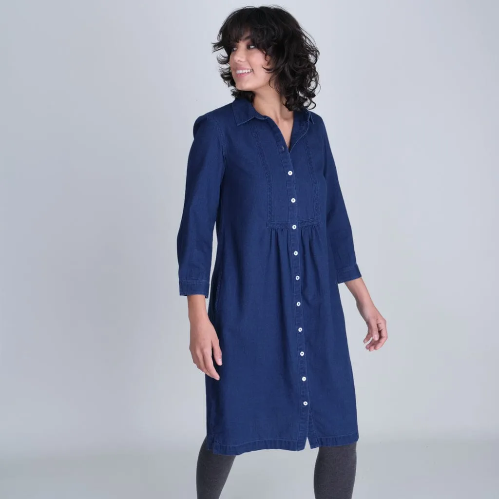 Tala Cotton Midi Dress | Denim