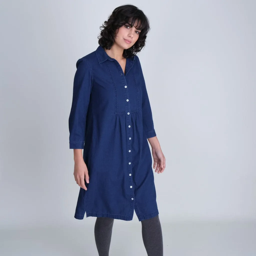 Tala Cotton Midi Dress | Denim