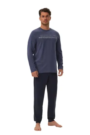 TEEK - Blue Solid Top Pants Pajamas