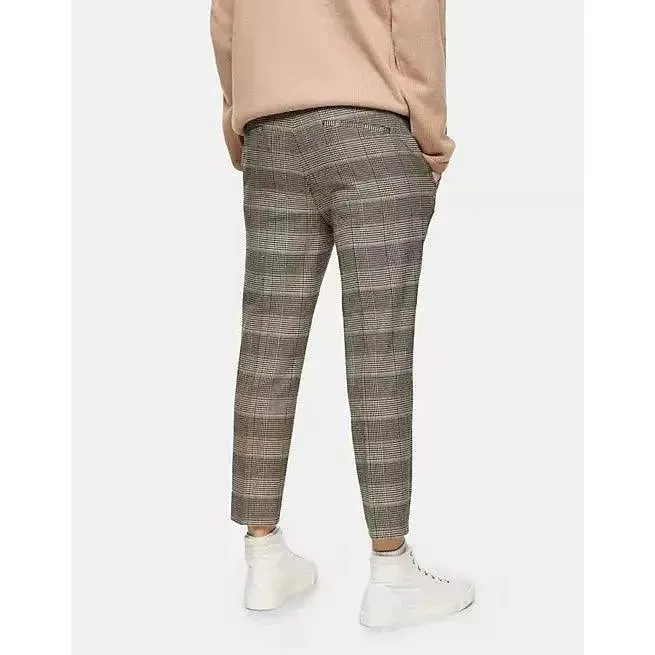 Topman Men's Stretch Skinny Check Pant