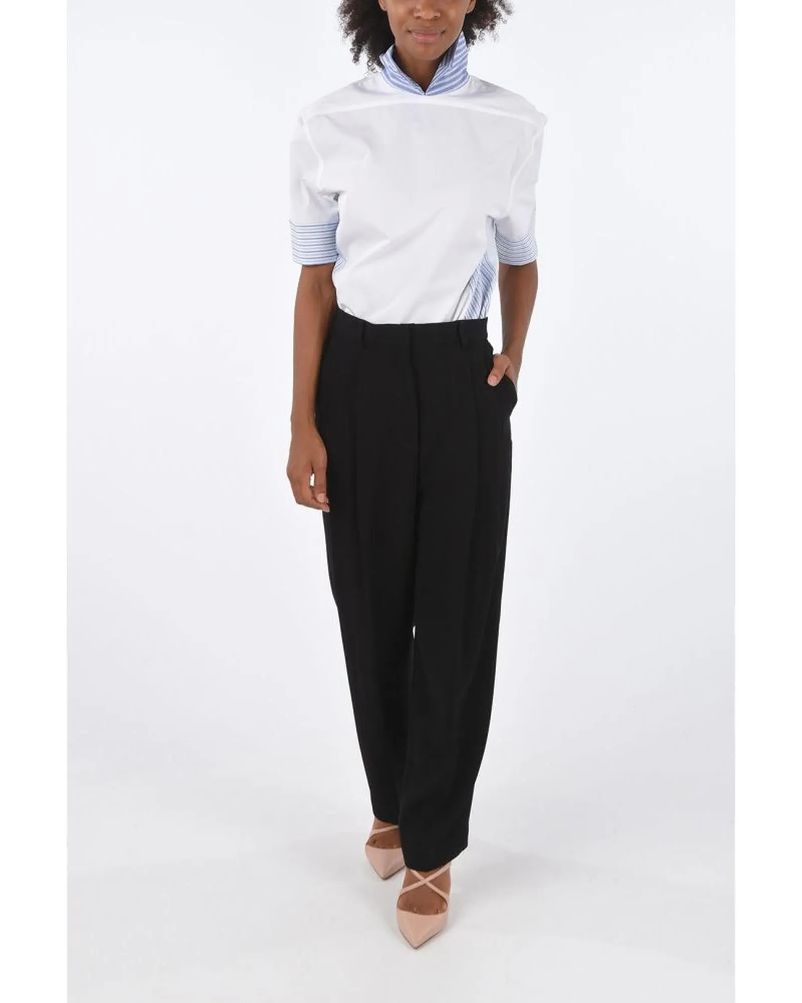 Tory Burch Miller Pleated Pants Black