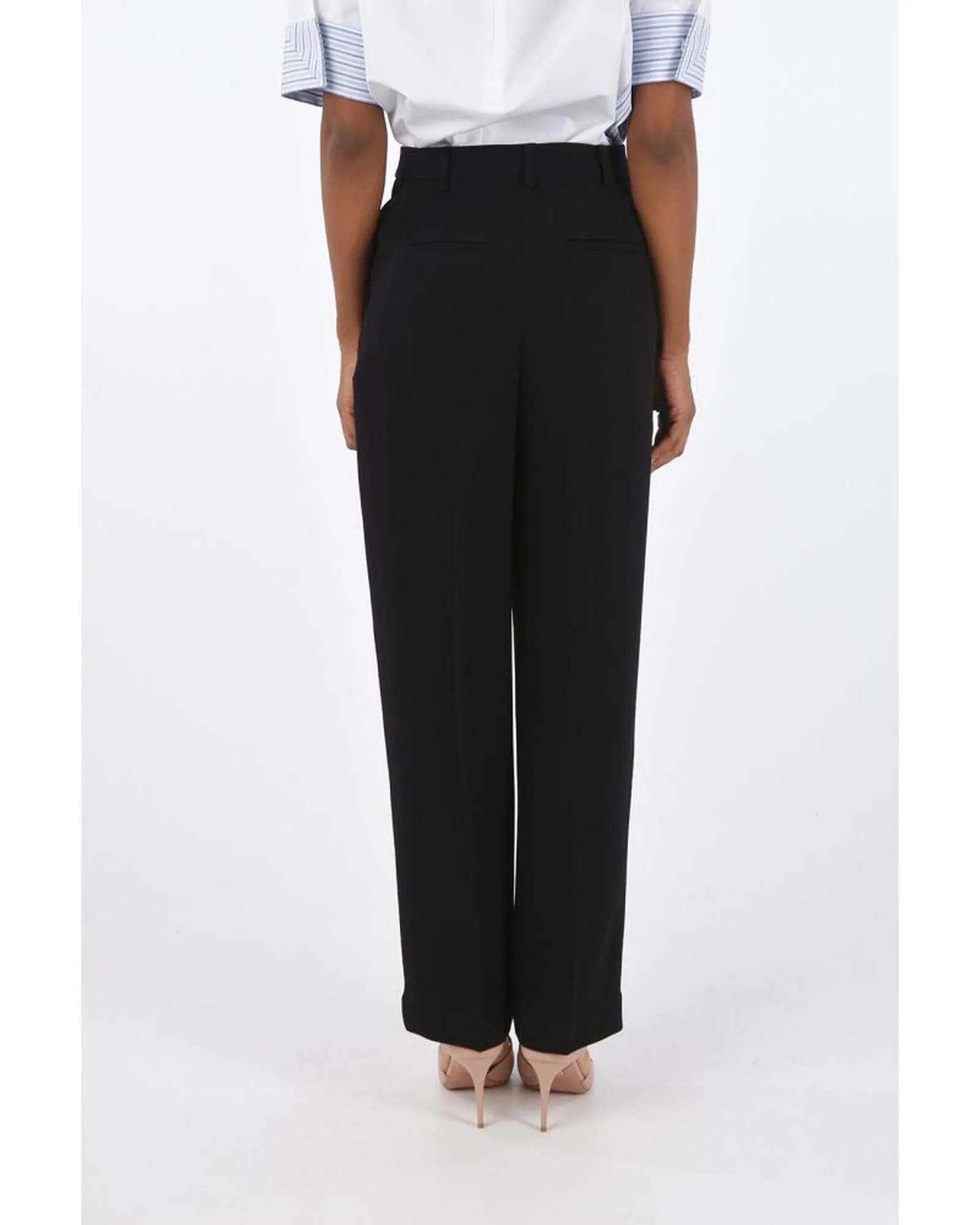 Tory Burch Miller Pleated Pants Black