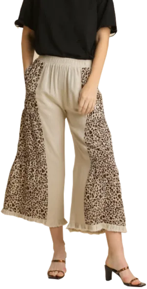 Umgee Linen Leopard Pants