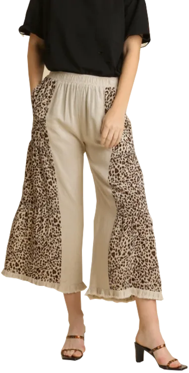 Umgee Linen Leopard Pants