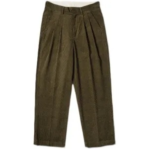 Vintage Double Pleated Corduroy Pants - Every Day Casual Trousers