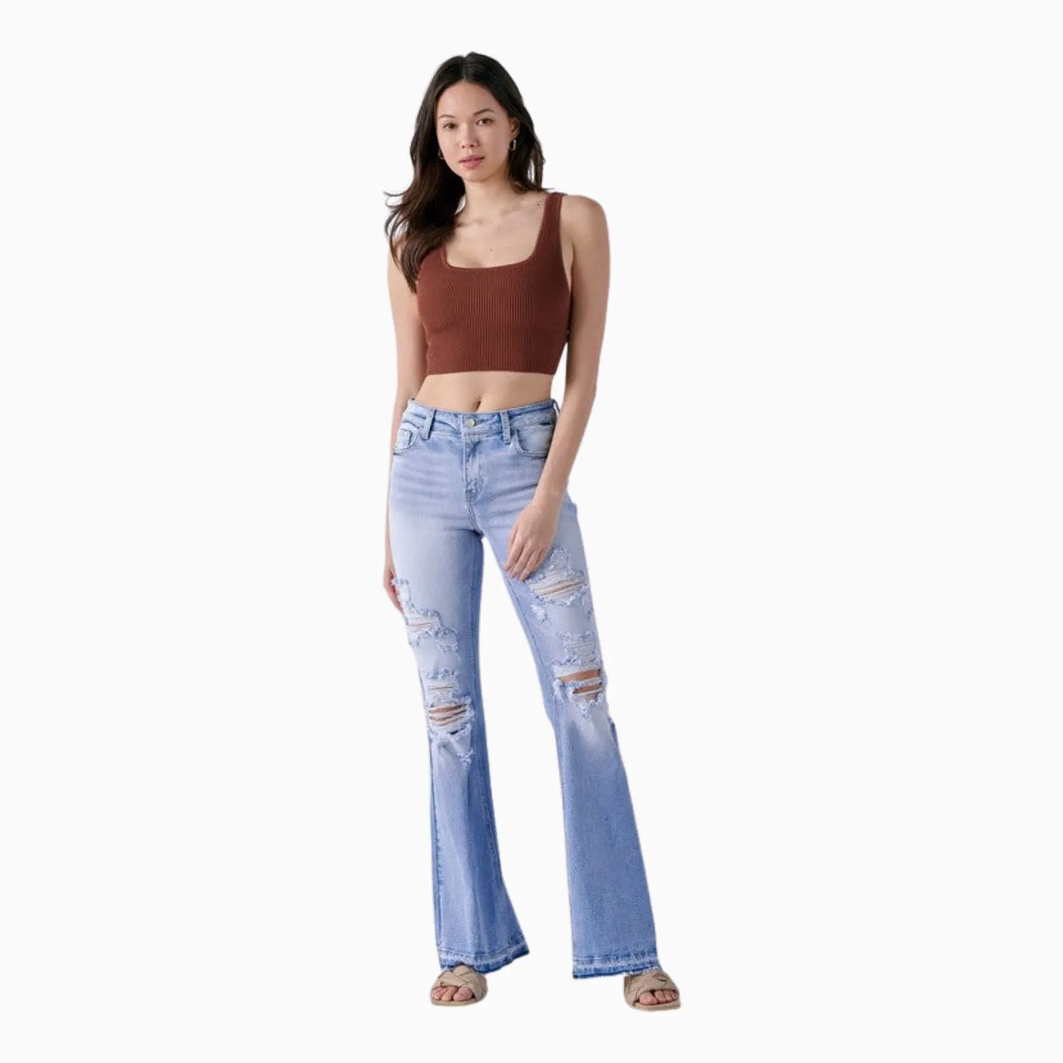 Women's Mid Rise Super Flare Denim Pant